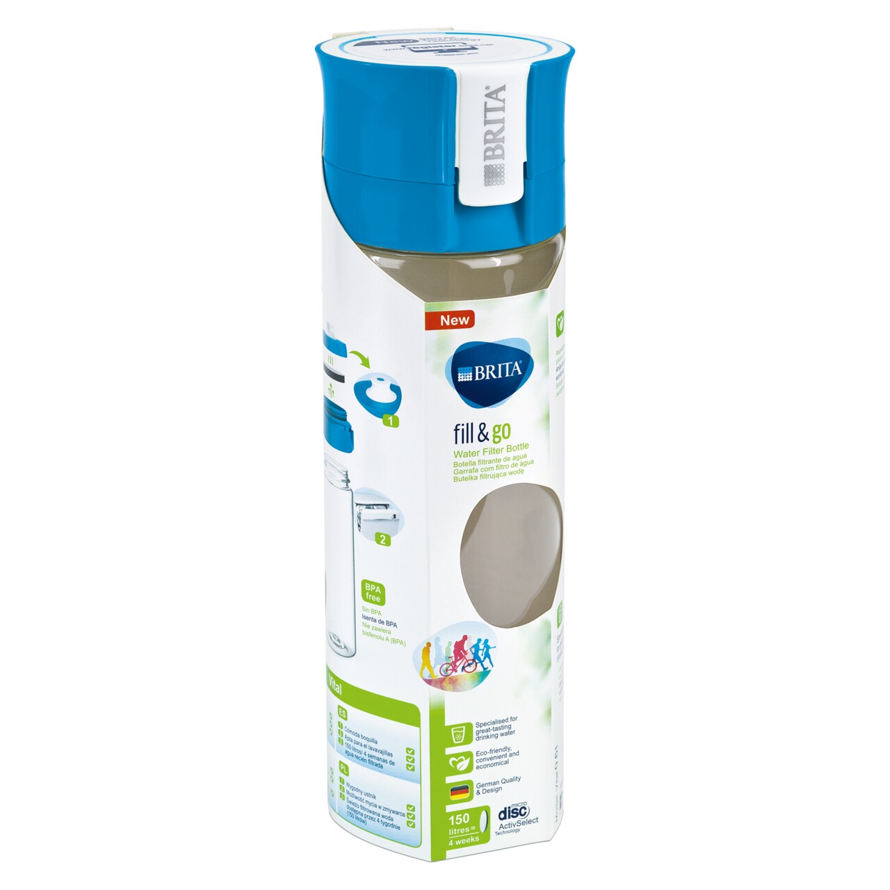 BRITA Fill & Go Vital 600 Ml-es Szűrőpalack (kék)