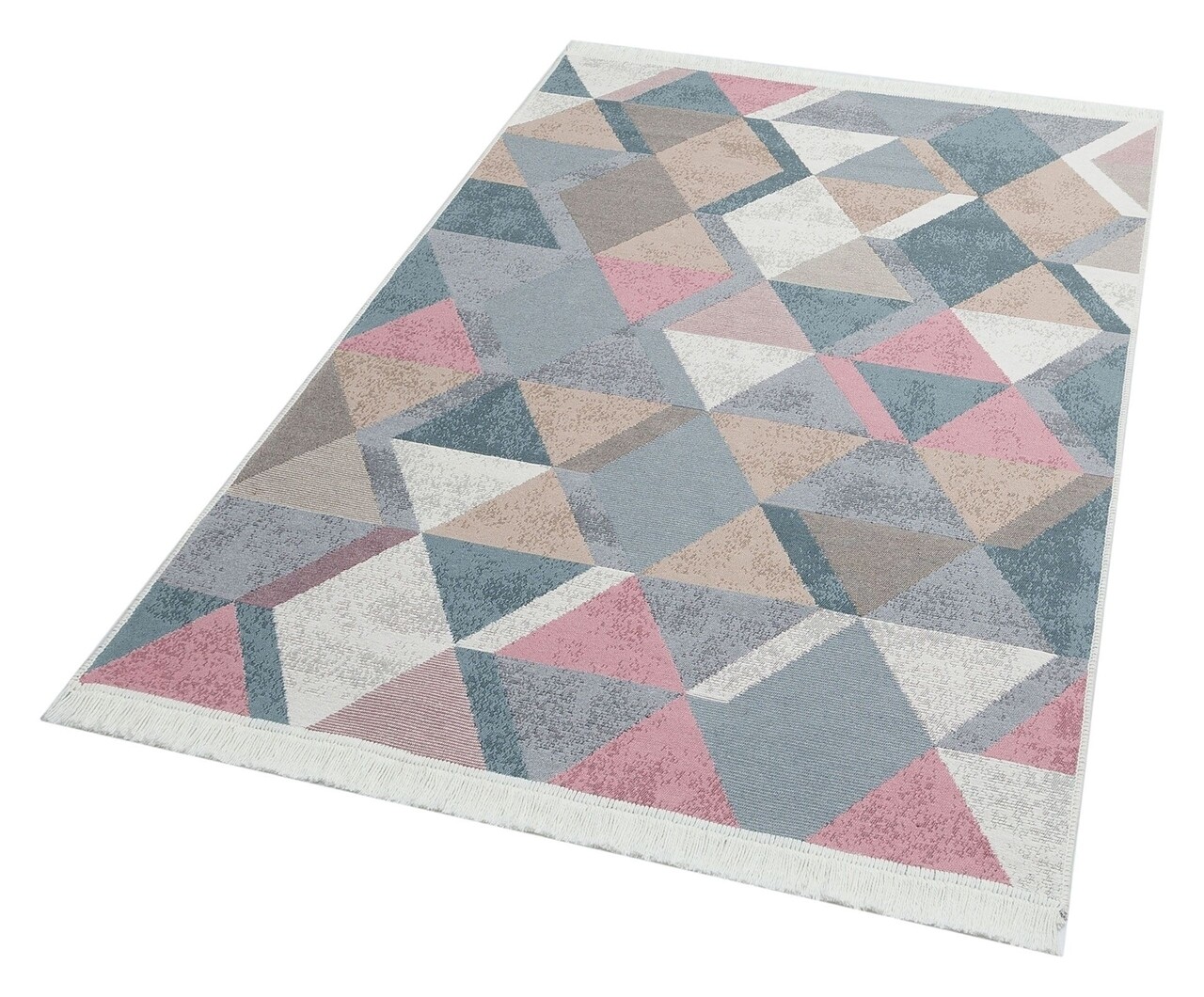 Kilim Szőnyeg 2 Oldallal, Arya 10 Blue / Pink, Baketo, 100% újrahasznosított Pamut, 80x150 Cm