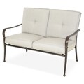 Sorrento Kétszemélyes kanapé, L.125.8 l.84 H.91 cm, alumínium, bronz/szürke