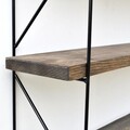 Evila Originals Fali polc, WR040, 55x15x60 cm, lucfenyő, barna/fekete