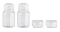 4 db Tároló olajnak, ecetnek, sónak és borrsnak, Iris Barcelona, ​​50 ml / 10 ml, műanyag