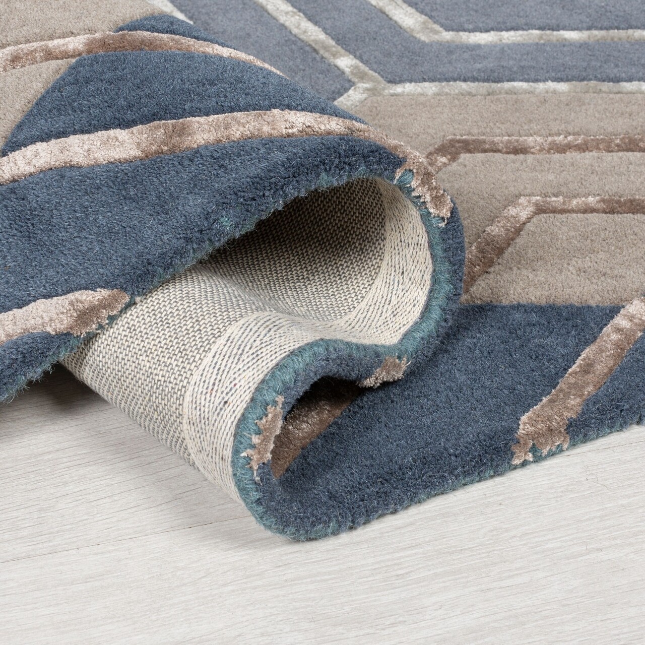 Flair Rugs Szőnyeg, Architect Harlow Denim, 160 X 230 Cm, Gyapjú/viszkóz, Színes