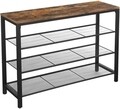 Cipőtartó 3 polccal, Vasagle, 100 x 30 x 72 cm, acél/forgácslap, rusztikus barna