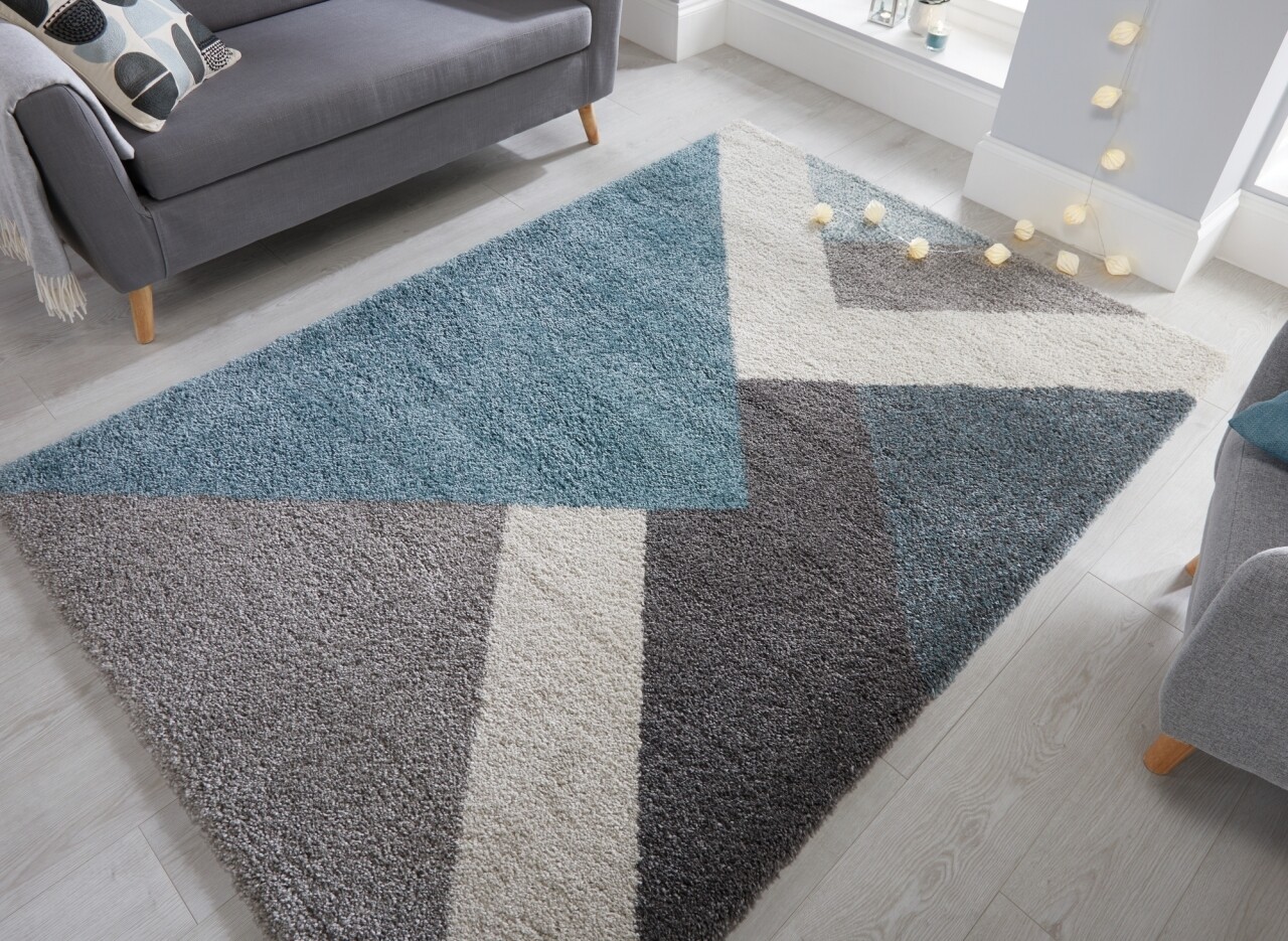 Flair rugs dakari zula multi blue szőnyeg, flair szőnyegek, 160 x 230 cm, 100% polipropilén, kék / szürke