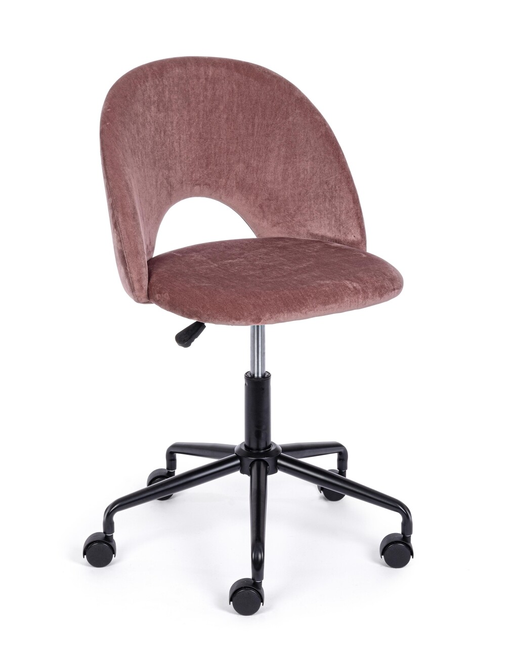 Linzey irodai szék, bizzotto, bársony/acél, rózsaszín