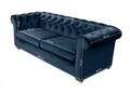Oxford Chesterfield Kihúzhatós kanapé, 88x216x75 cm, 3 személyes, sötétkék