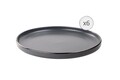 6 db Calypso tányér készlet, Heinner, Ø27 cm, kerámia, fekete