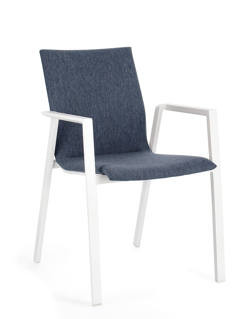 Odeon kerti szék, bizzotto, 55.5 x 60 x 83 cm, alumínium/textilén/ofelin szövet, fehér/kék