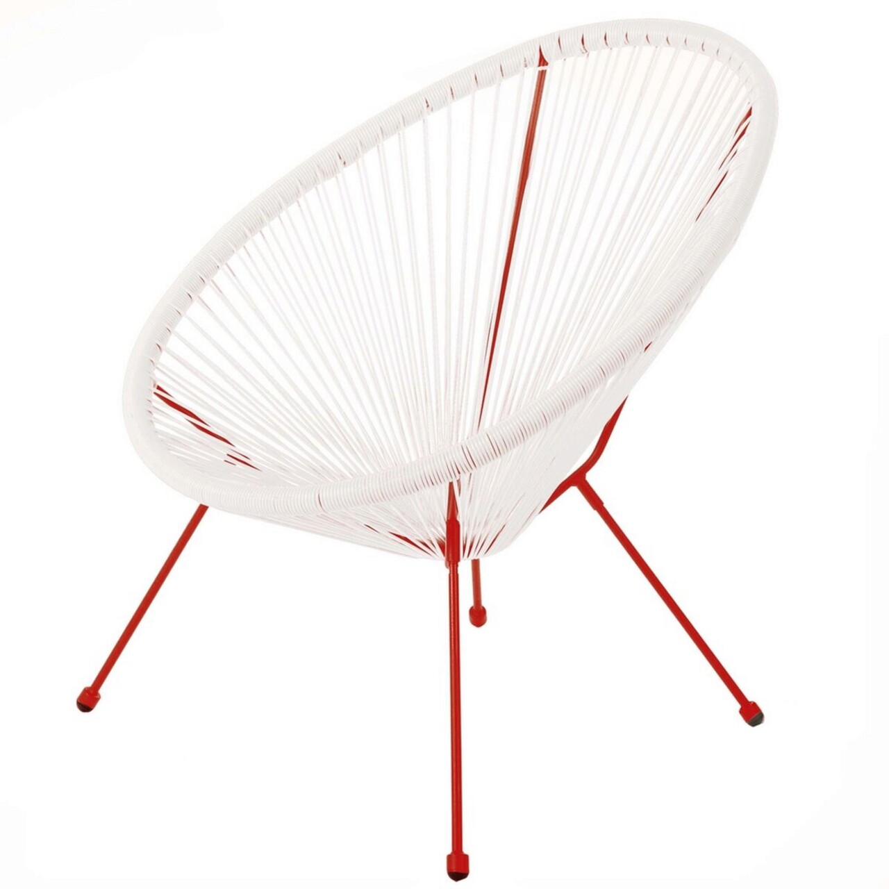Bigbuy home acapulco kerti szék, 70 x 80 x 85 cm, acél/szintetikus rotáng, fehér/piros