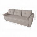 Firenze Lux Beige Kihúzható kanapé 218x85x85 cm + tárolóládával, bézs