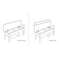 Bancheta Vina 1053 - Anthracite, White, Vella, 110x40x51 cm