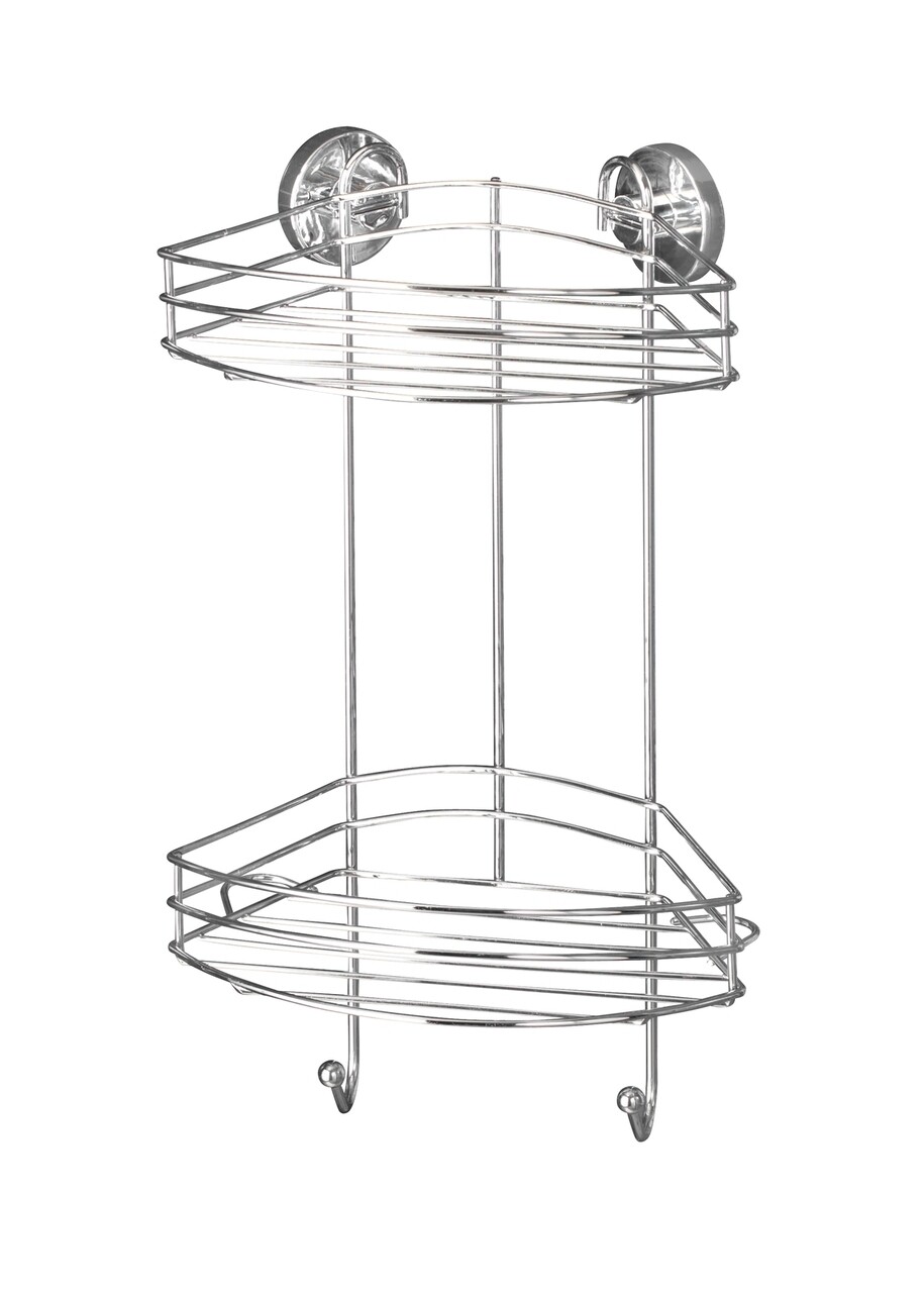 Fürdőszoba polc, Wenko, Tier Vacuum-Loc®, 23 x 43 x 21 cm, rozsdamentes acél