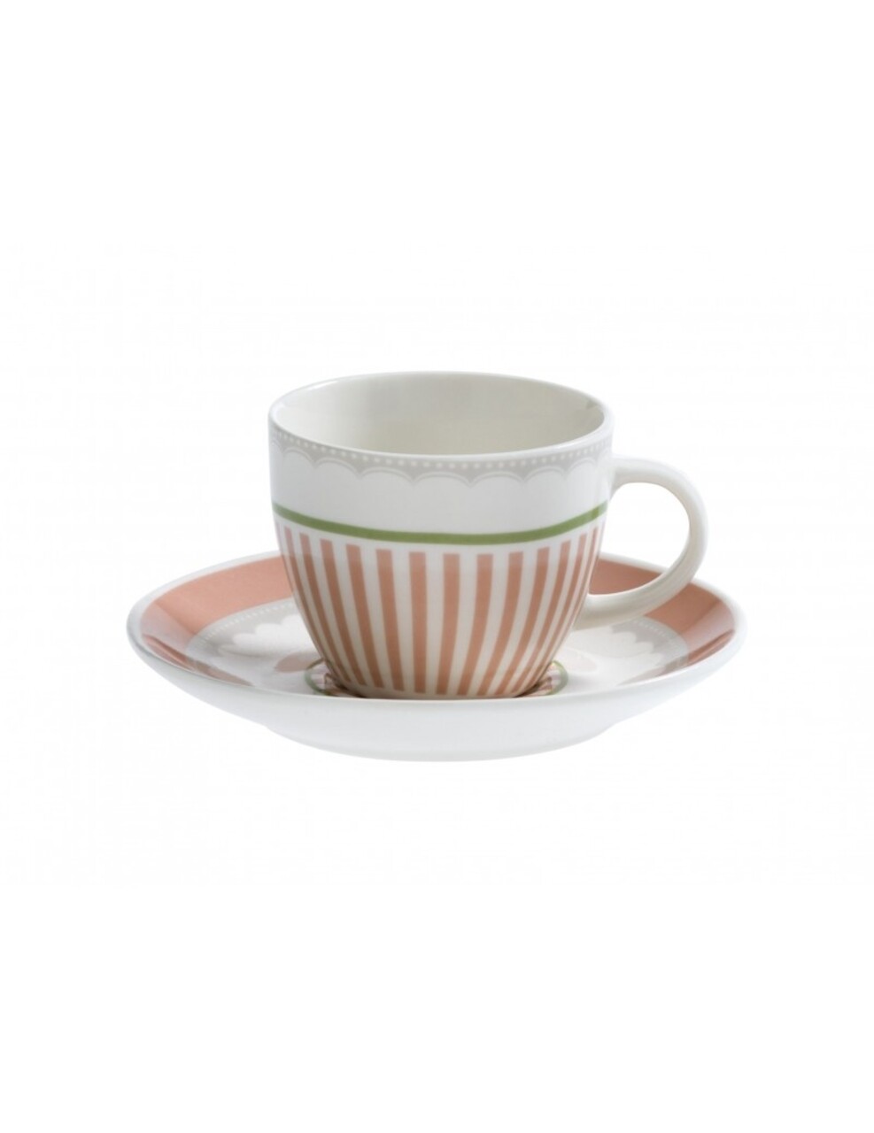 4 Db-os Csésze Kávés Tányérral, Nonna Rosa S, Brandani, 90 Ml, Porcelán