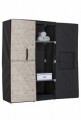 Jocca szekrény merev ajtókkal, Jocca, 100x46x170 cm, polipropilén / fém, fekete / bézs