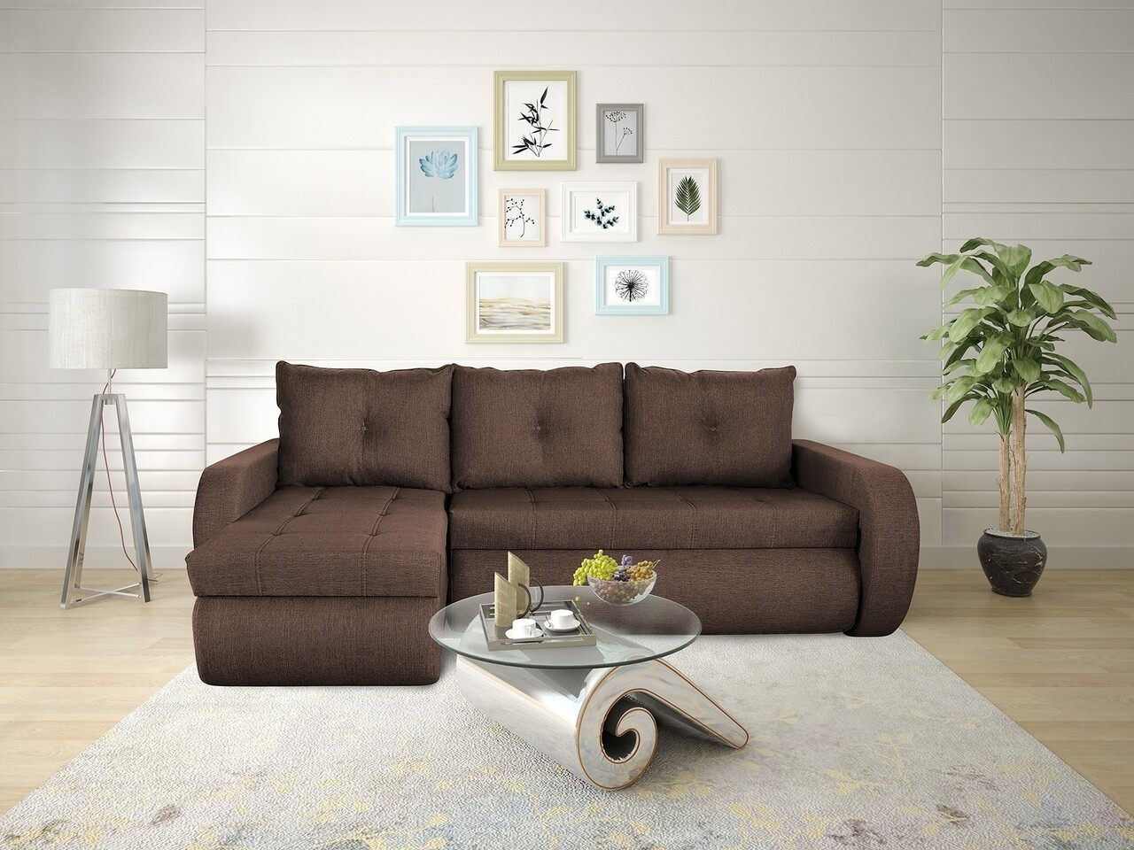 Bedora siena lux chocolate kifordítható kanapé sarok 243x141x81 cm tárolódobozzal
