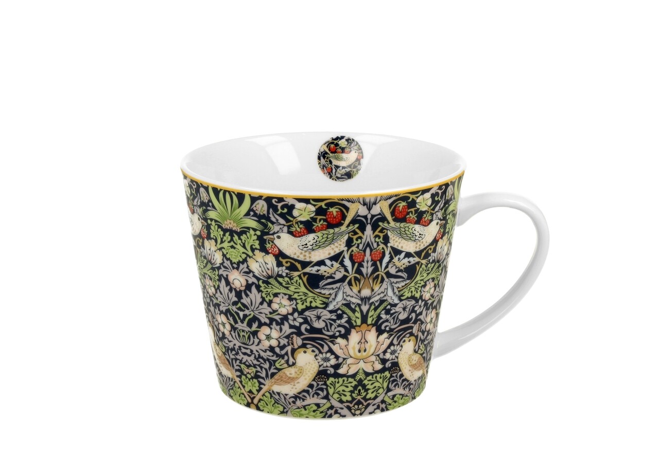 Csésze, DUO, William Morris - Strawberry Thief Blue, 600 Ml, Porcelán, Sokszínű