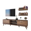 Comoda TV cu 2 rafturi M48 - 1050, Wren, 180 x 35 x 48.6 cm/60 cm, walnut