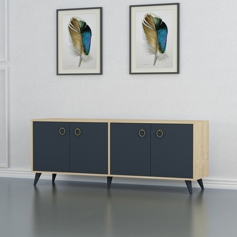 Bufet Silver, Ametti, 160 x 42 x 75 cm, oak/antracit