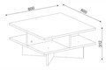 Dohányzóasztal PWF-0027, Pakoworld, 60x60x31 cm, melamin forgácslap, dió / fehér