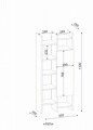 Biblioteca Wooden Art, Adaline White, 55.2x130x25 cm
