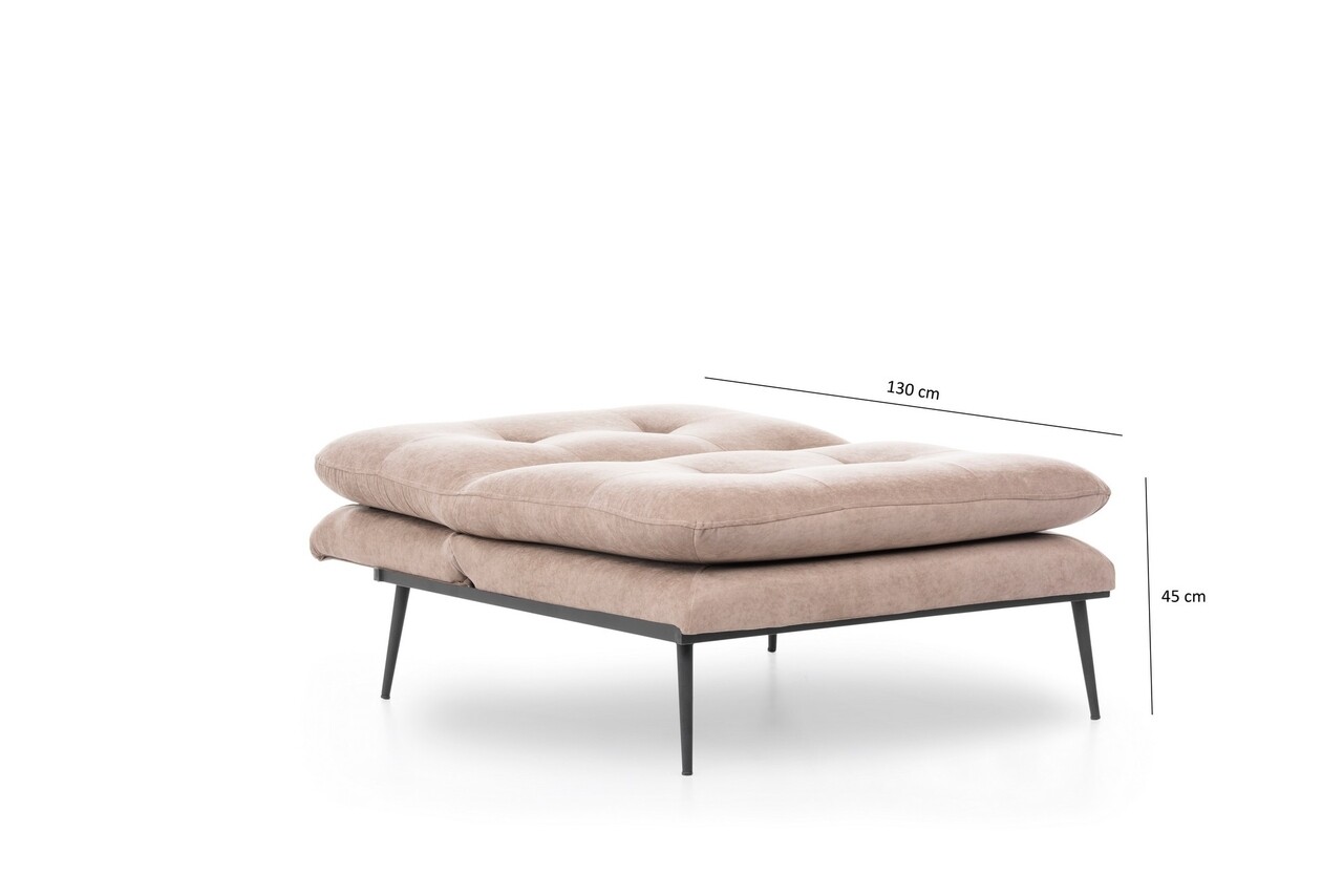 Martin Solo Kihúzható Fotel, Futon,130x90 Cm, Fém, Világosbarna