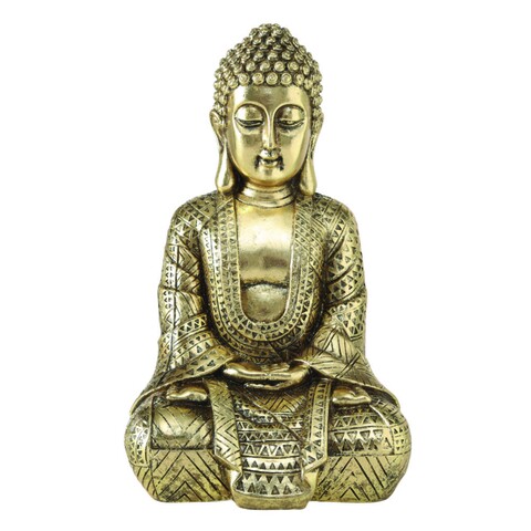 Jarven Buddha Dekoráció, Boltze, 30 cm, poligyanta, aranyszín