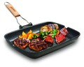 Grill serpenyő levehető fogantyúval, Cooking by Heinner, 35 x 25 x 4,5 cm, öntött alumínium tapadásmentes bevonattal