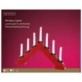 Gyertyatartó LED gyertyákkal, Lumineo, 7 LED, 6x40x30 cm, piros