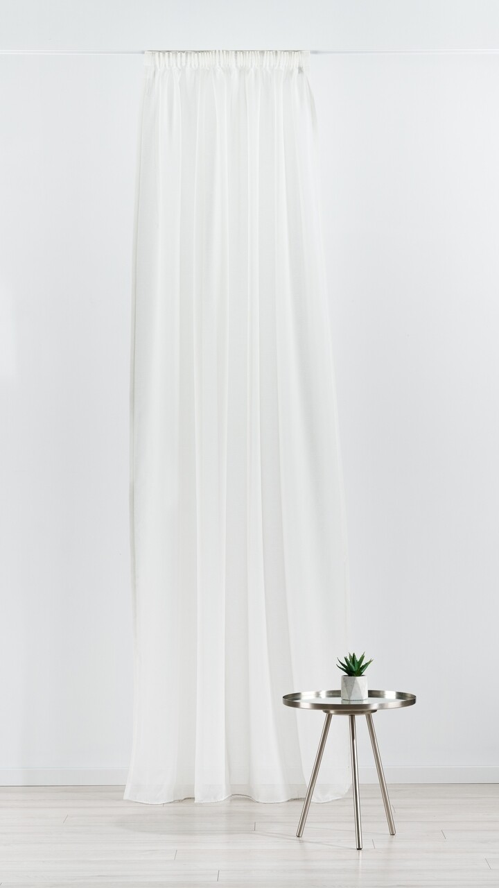 Mendola belső függöny, Zsebkendő, 140x245 cm, poliészter, krém