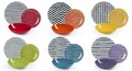 18 darabos Crazy Line Étkészlet, Excelsa, porcelán, többszínű