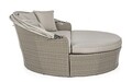 Siesta Daybed Nappali ágy napernyővel és párnával, Bizzotto, 168x168x145 cm, alumínium/fonott szintetikus szál, bézs