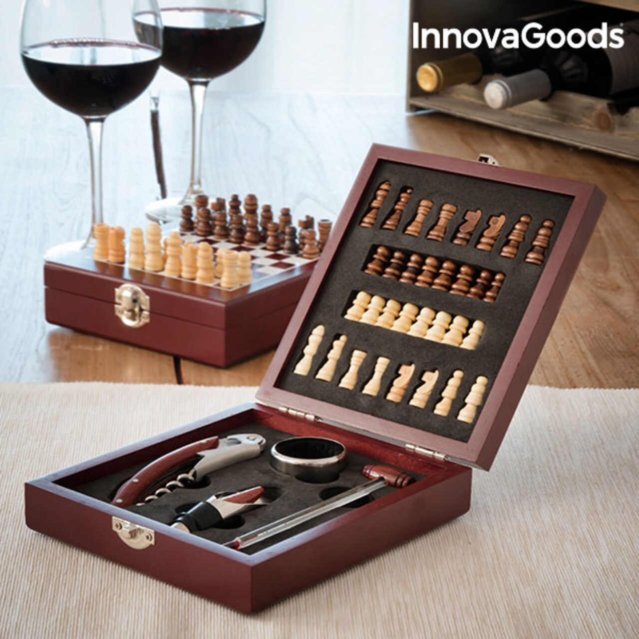 InnovaGoods 37 darabos Kiegészítő bornak és sakh készlet