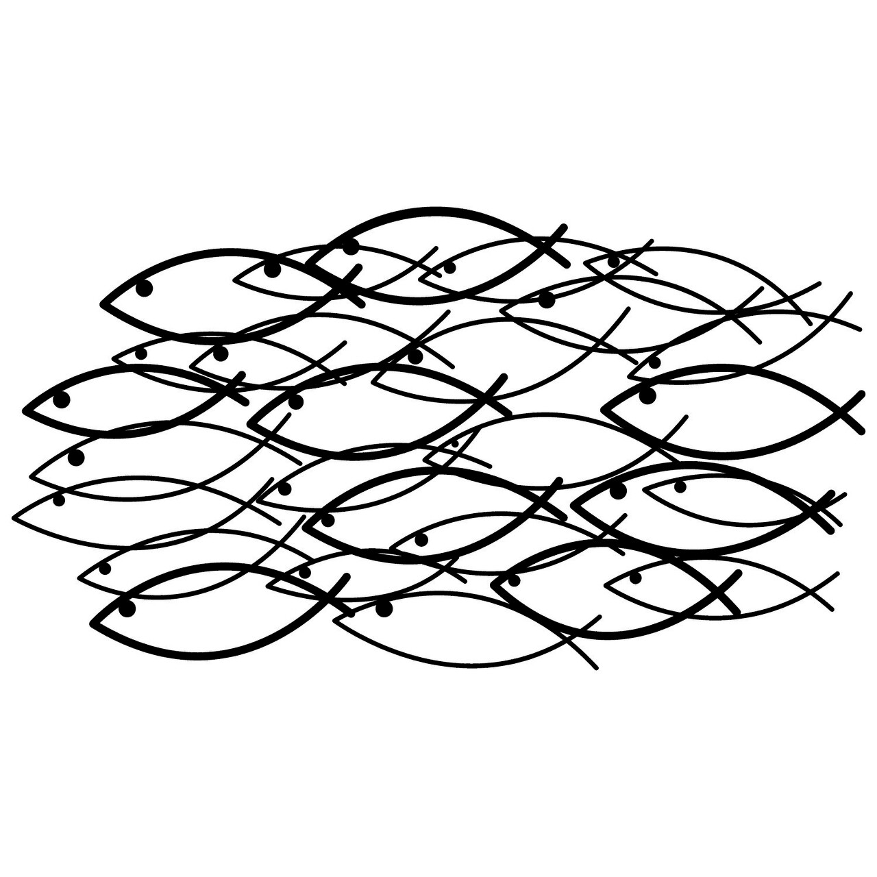 School Of Fish Fali dekoráció, Tanelorn, 70x35 cm, fém