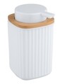 Wenko Szappanadagoló, Rotello, 250 ml, műanyag/bambusz, fehér/barna