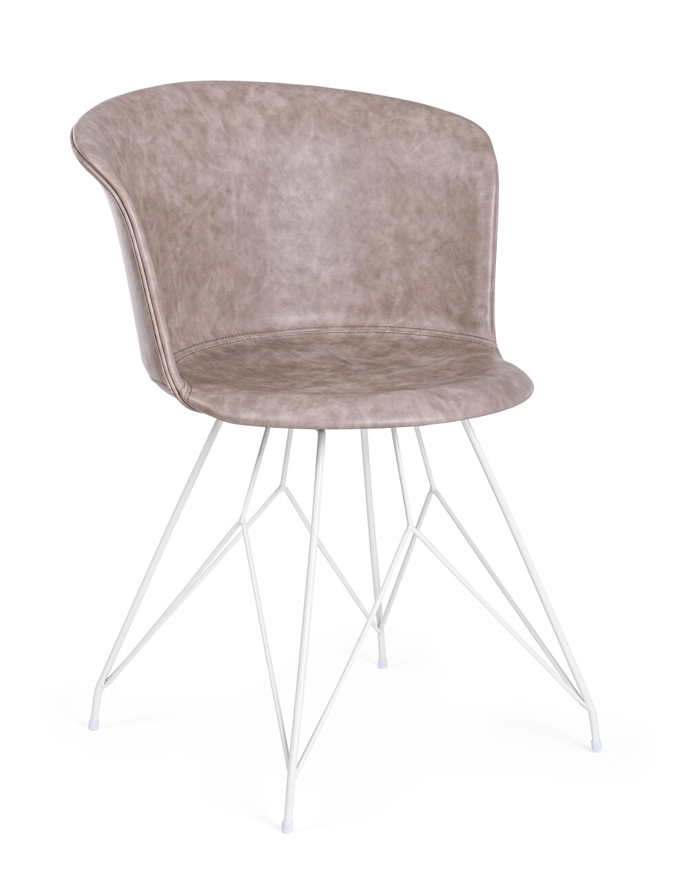 Loft szék, bizzotto, ökológikus bőr, 56x54x76 cm, bézs/fehér