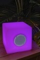 LED lámpa Bluetooth hangszóróval, Bizzotto Cube, 7 színben, USB kábel + távirányító, 20x20x20 cm, 20x20x20 cm