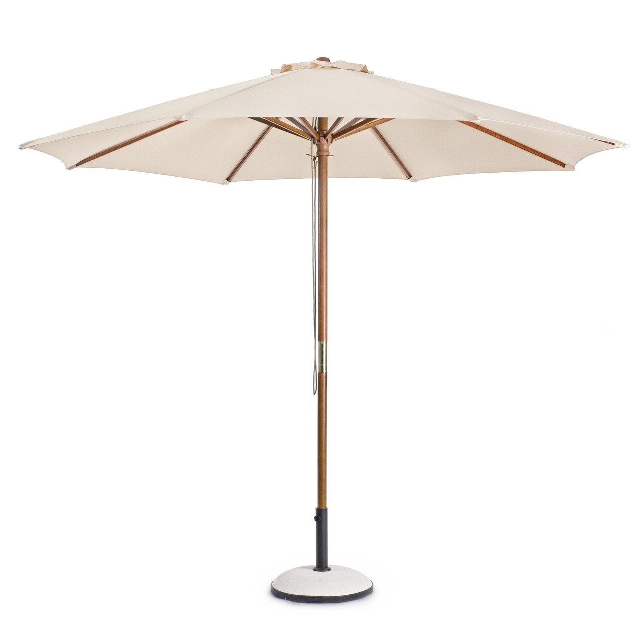 Syros terasz/kerti napernyő, bizzotto, ø300 x 245 cm, oszlop ø48 mm, fa/poliészter, természetes