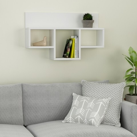 Homitis Fali polc, Tran - White, 20x80x49 cm