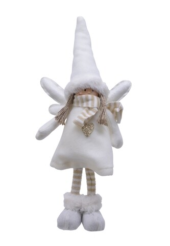 Angel in dres Dekoráció, Decoris, 16,5x8x35 cm, poliészter, fehér
