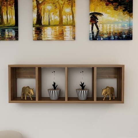 MOE fali polc, Gauge Concept, 90x21x30 cm, mogyoró