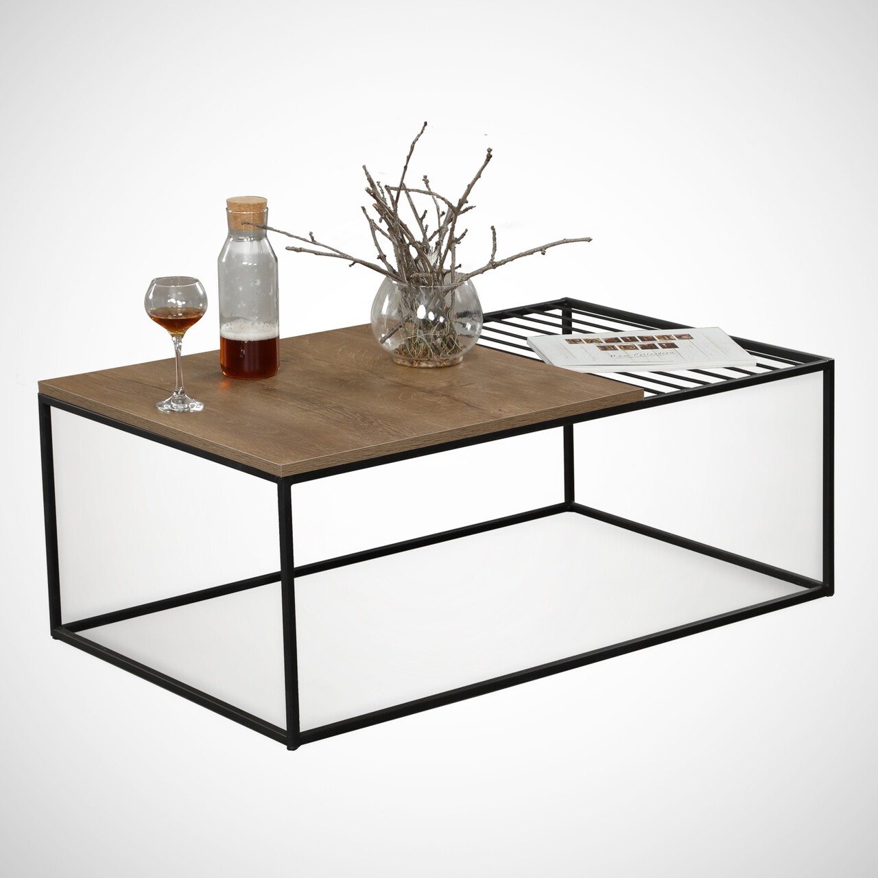 Zinus caucasian dohányzóasztal, comforty, 95x55x43 cm, tölgyszín