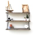 Evila Originals Fali polc, WR040, 55x15x60 cm, lucfenyő, barna/fekete
