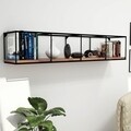 Miray Fali polc, Puqa Design, 120x30x30 cm, mogyoró/fekete