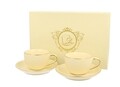 2 db eszpresszó csésze fagylalttállal, Duo, 120 ml, porcelán, tejszín / arany