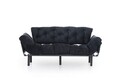 Kanapéágy Nitta Triple, Futon, 3 üléses, 225x70 cm, fém, fekete