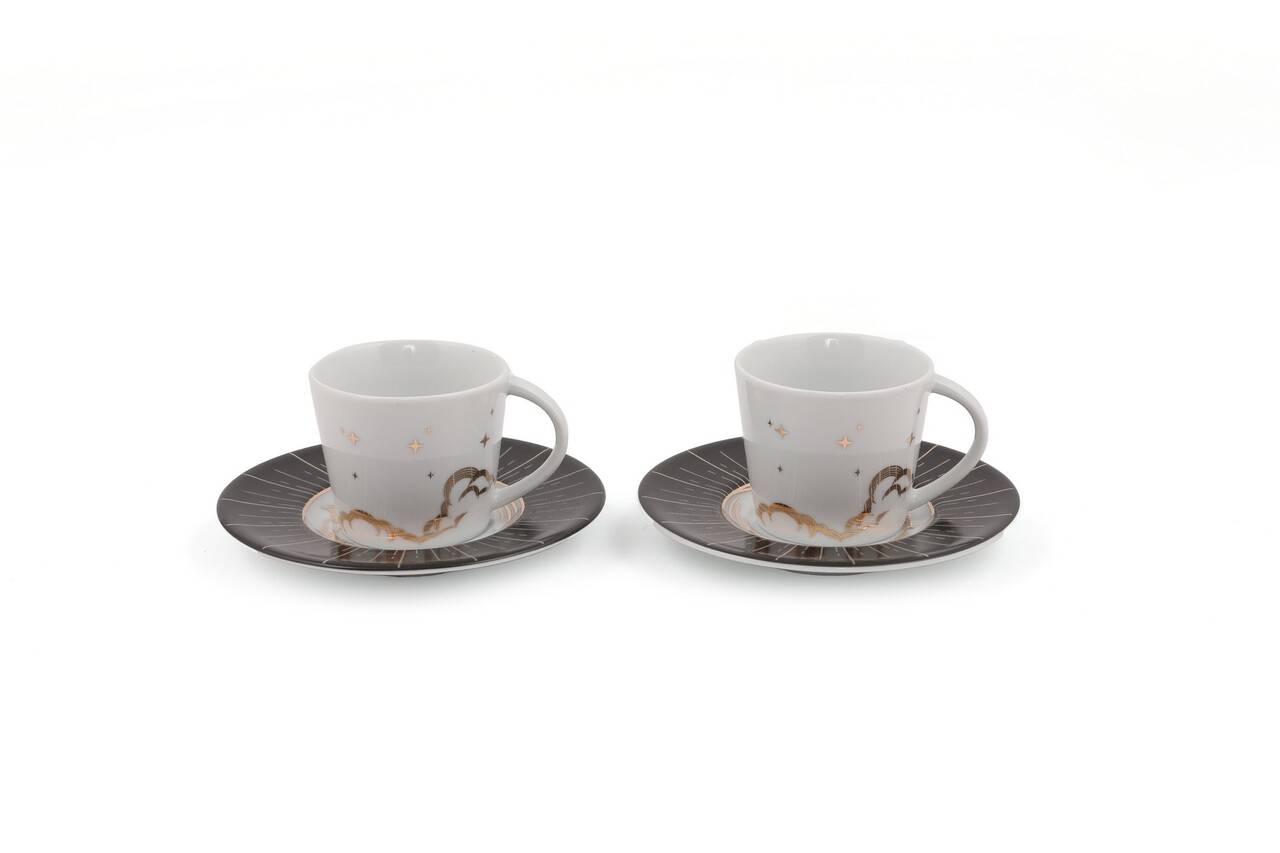 Kutahya Porselen Kávés Készlet, TL04KT43011910, 4 Darabos, Porcelán