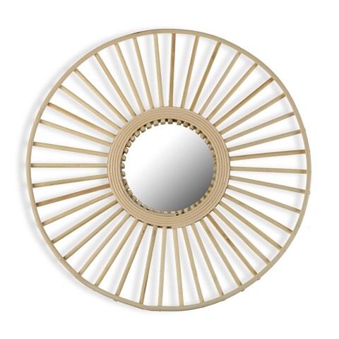 Tanya dekoratív tükör, Versa, 50 cm, bambusz / rattan, natúr