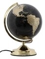 Globe Globe fénydekoráció, Mauro Ferretti, Ø25x38 cm, 1 x 40W, fekete / arany