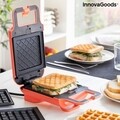 Wafflicher Gofrisütő és szendvicskészítő 2 az 1-ben receptekkel, InnovaGoods, 600W, piros
