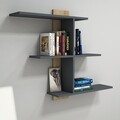 Bahro Fali polc, Puqa Design, 110x19,6x90 cm, szafír/antracit szürke